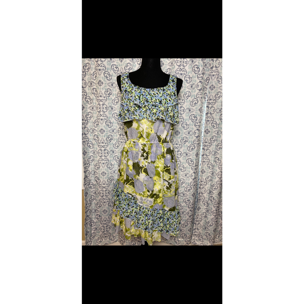 Gianna Bini Floral Rubble Dress A Line Flare Size Medium